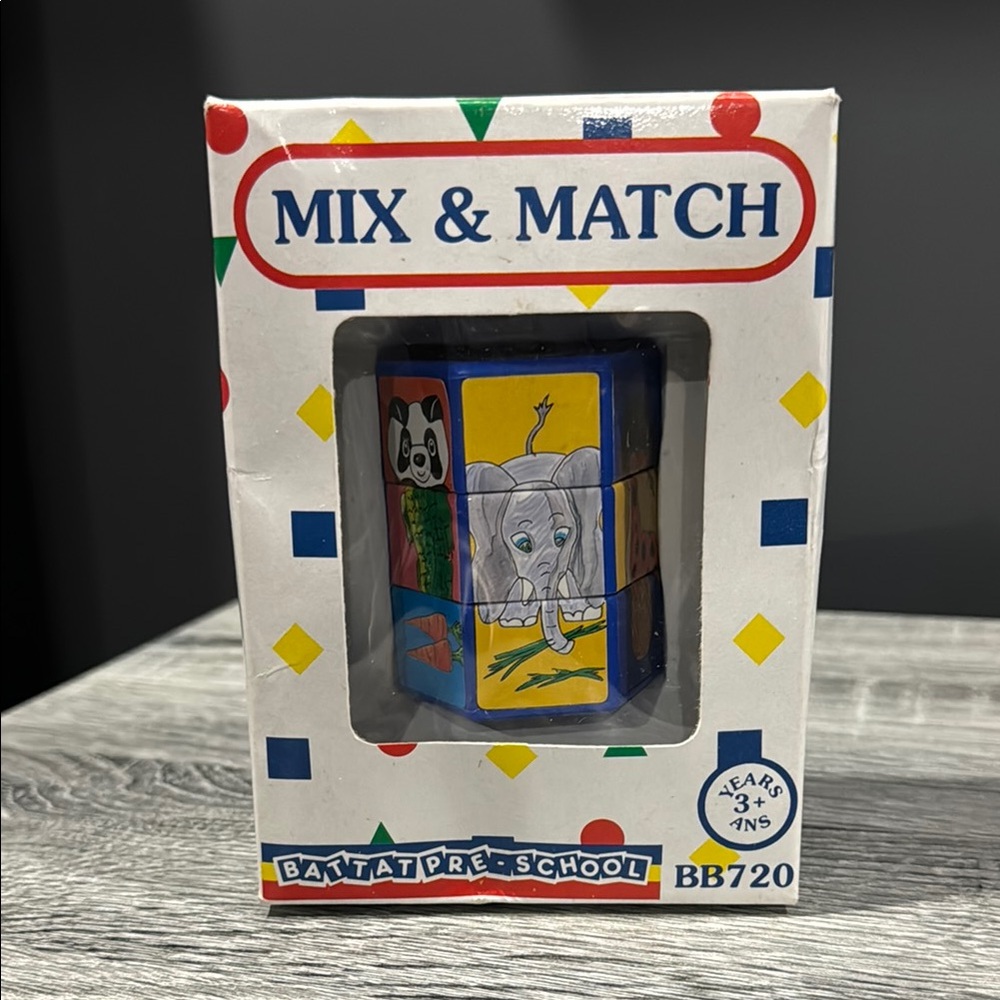 Battat Pre-School: Mix & Match Animal Puzzle Cube - Vintage Collectible Toy